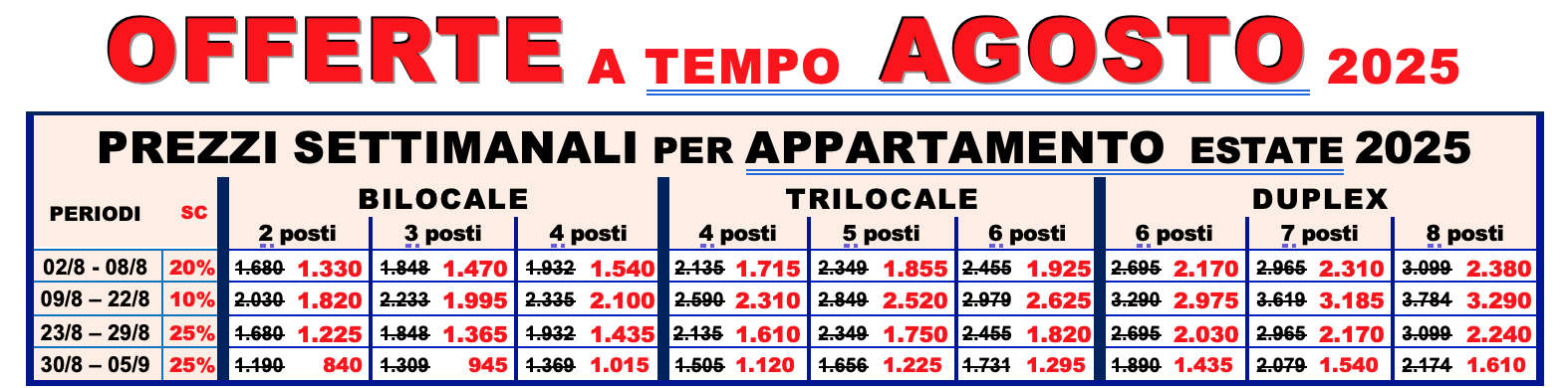 Offerta a Tempo Luglio-Agosto 2025